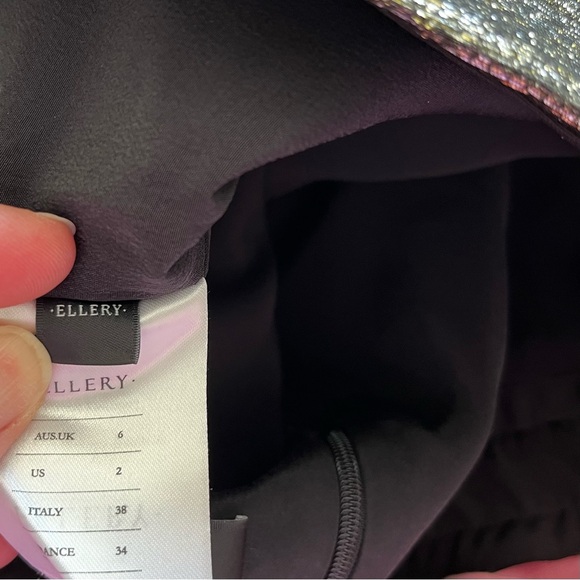 ELLERY STRAPLESS METALLIC TOP SIZE 2 MODERN CHIC EVENT PARTY ELEGANT COCKTAIL - Picture 6 of 10